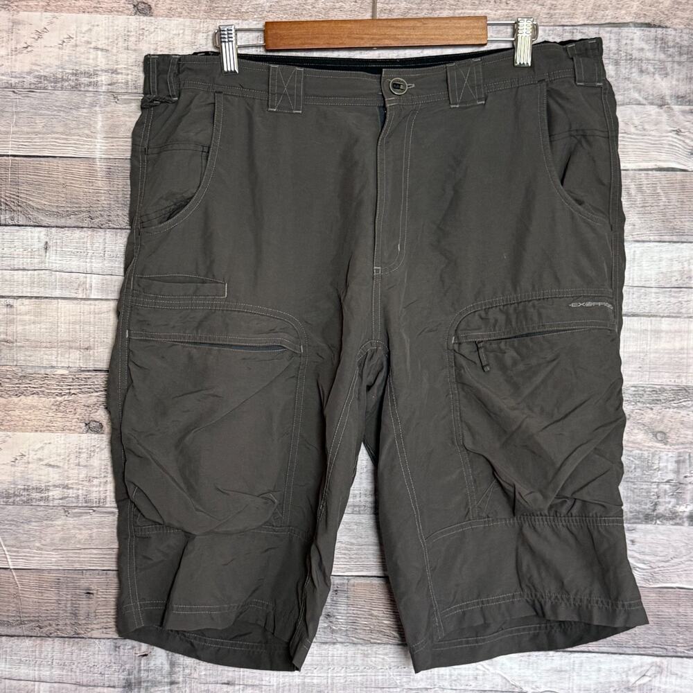 Exofficio Cargo Hiking Shorts Mens 38 Gray Nylon Lightweight Outdoors 13"